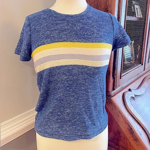 Madewell Heathered Retro Chest Stripe Tee Shirt - Picture 2 of 4